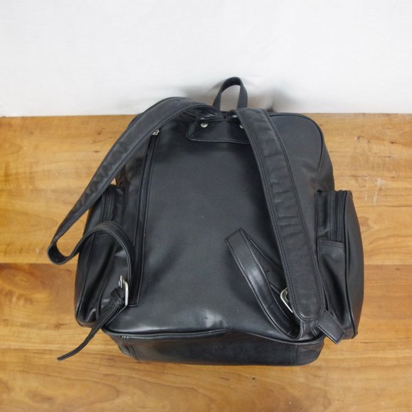 Brookstone Unisex Black Leather Backpack main image 7